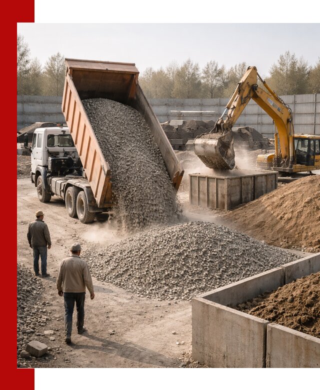 Доставка нерудных материалов с погрузкой и разгрузкой в Волхове