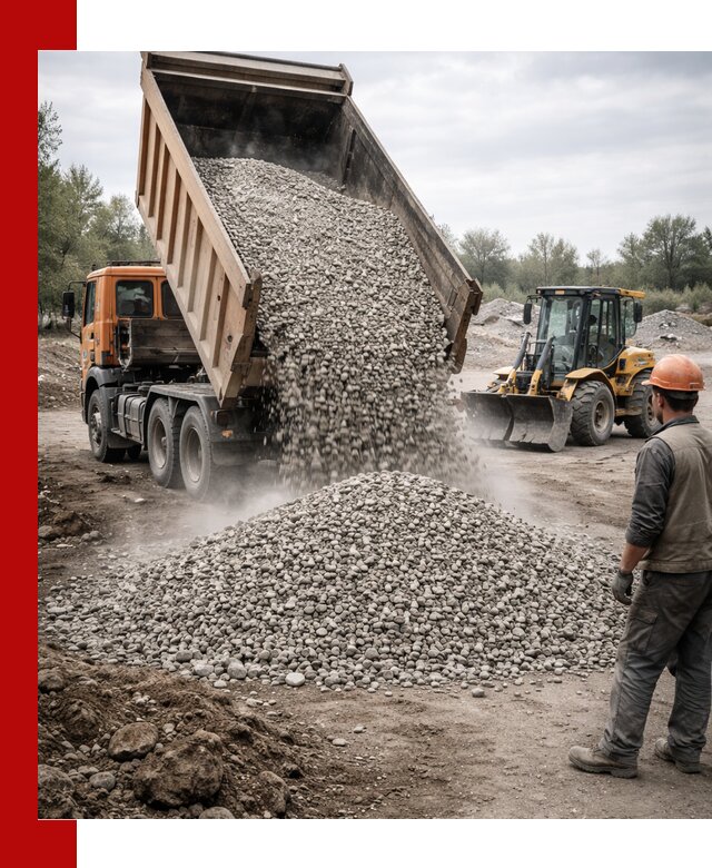 Доставка щебня в Волхове крупными и мелкими фракциями