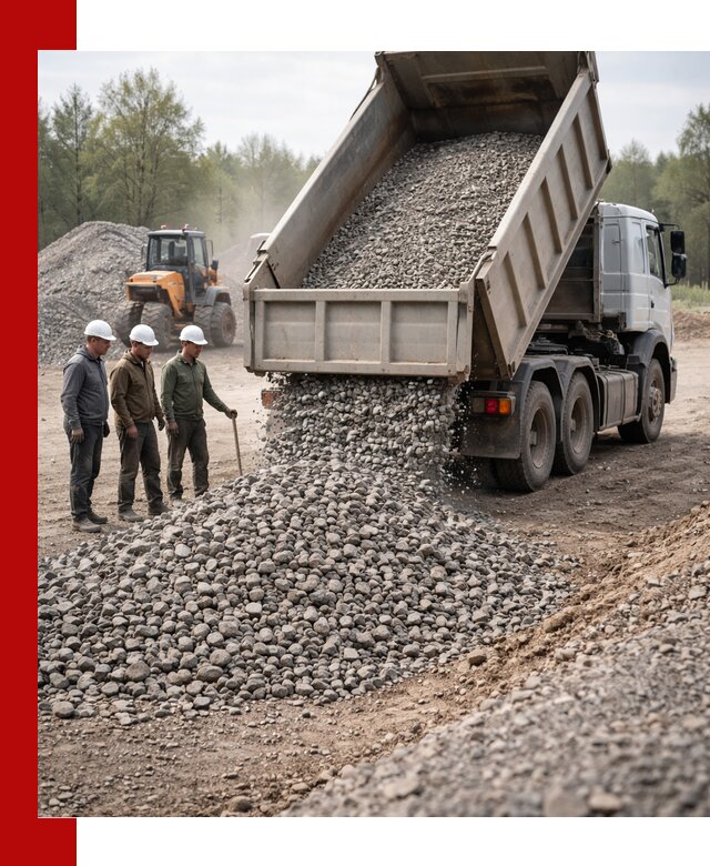 Доставка гравийного щебня фракции 70-120 в Волхове