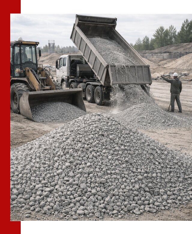Доставка известнякового щебня фр. 5–20 в Волхове