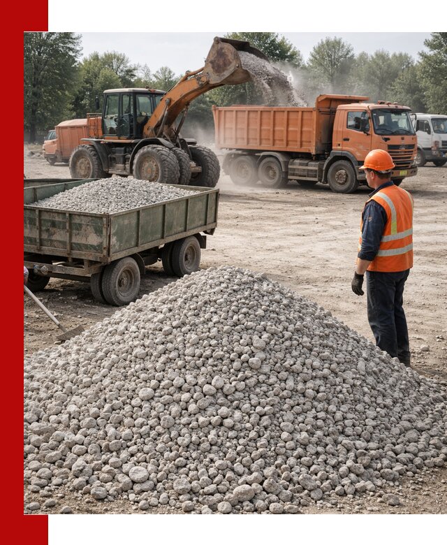 Доставка известнякового щебня фракция 20–40 в Волхове