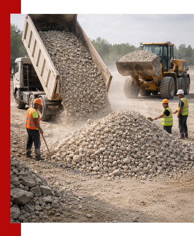Доставка известнякового щебня фр. 40-70 в Волхове