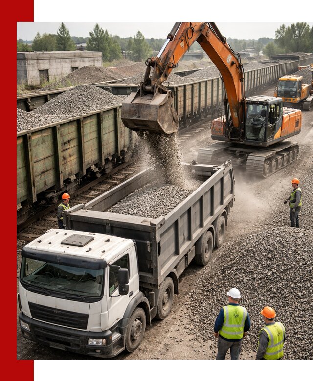 Железнодорожный щебень фракция 25–60 для поставок в Волхове