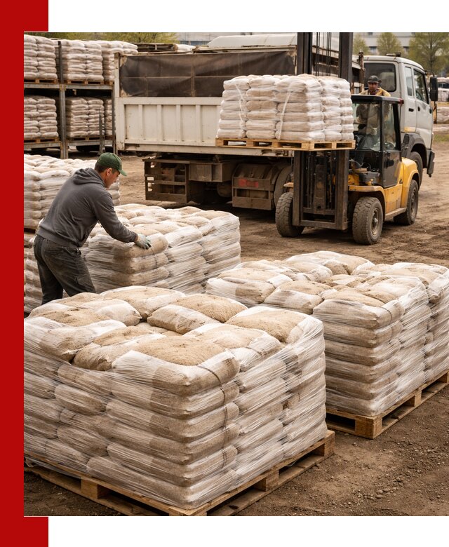 Карьерный песок в мешках с доставкой в Волхове