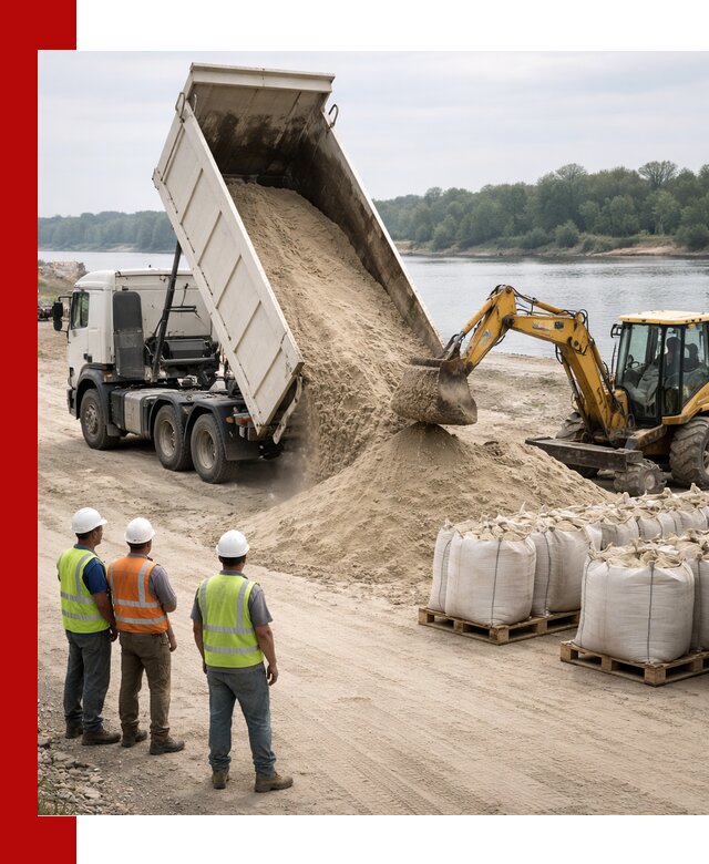 Доставка речного песка в Волхове самосвалами и погрузкой