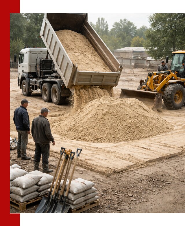 Доставка мытого песка в Волхове с самосвалами по выгодной цене