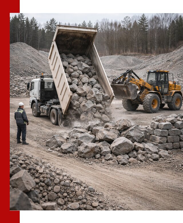 Доставка и продажа бутового гранитного камня в Волхове