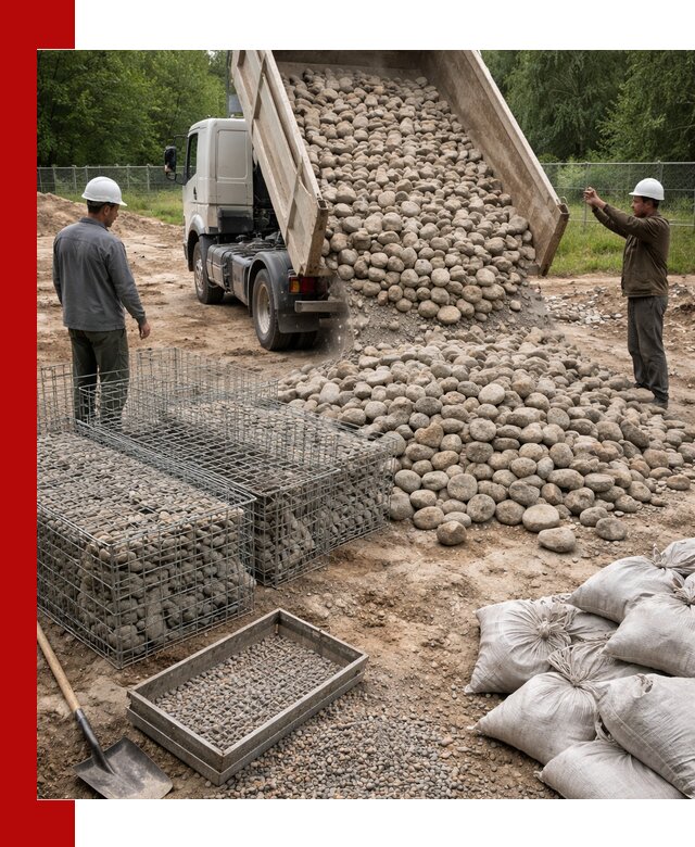 Камень для габионов фракция 70–151 в Волхове