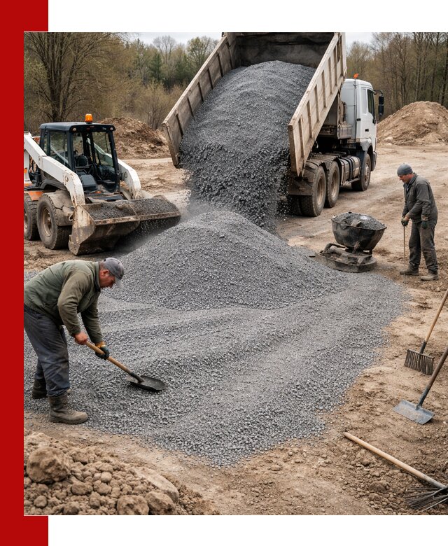 Отсев для подсыпки в Волхове — доставка и подсыпка на участок