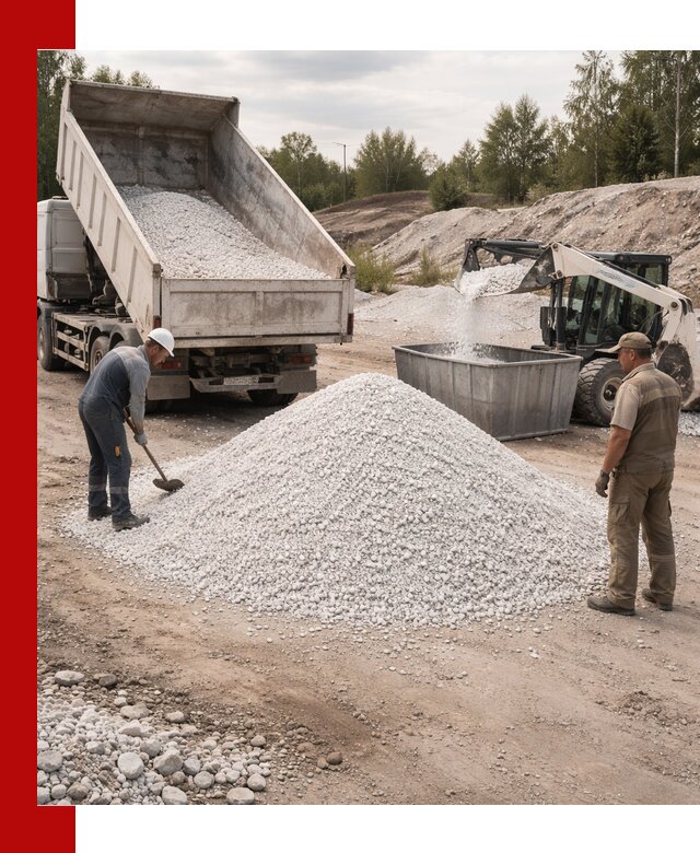 Доставка и продажа белой мраморной крошки в Волхове