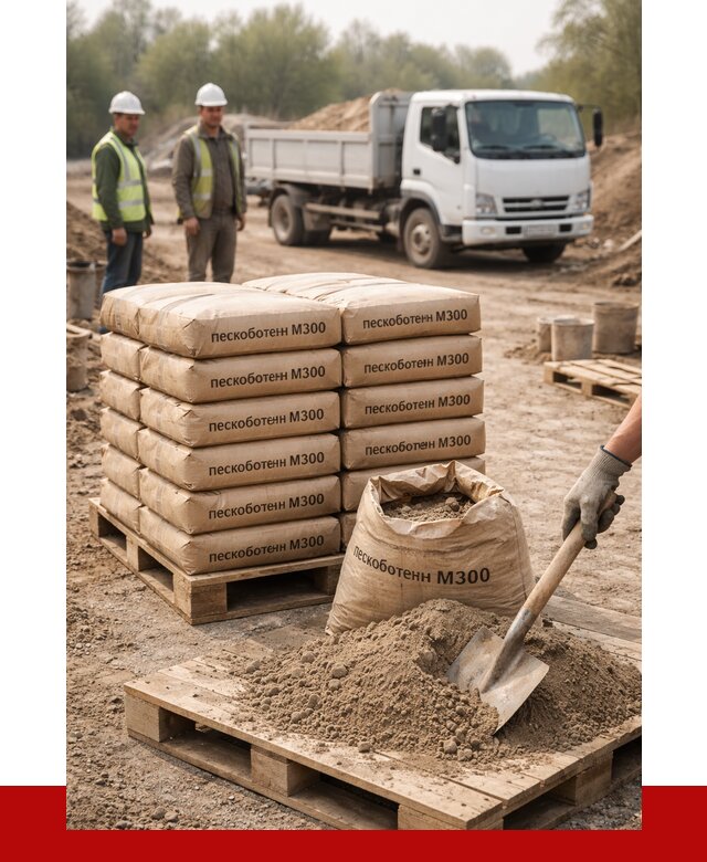 Пескобетон М300 в Волхове с доставкой от 4868 р. за куб | ПРОНЕРУДВлх