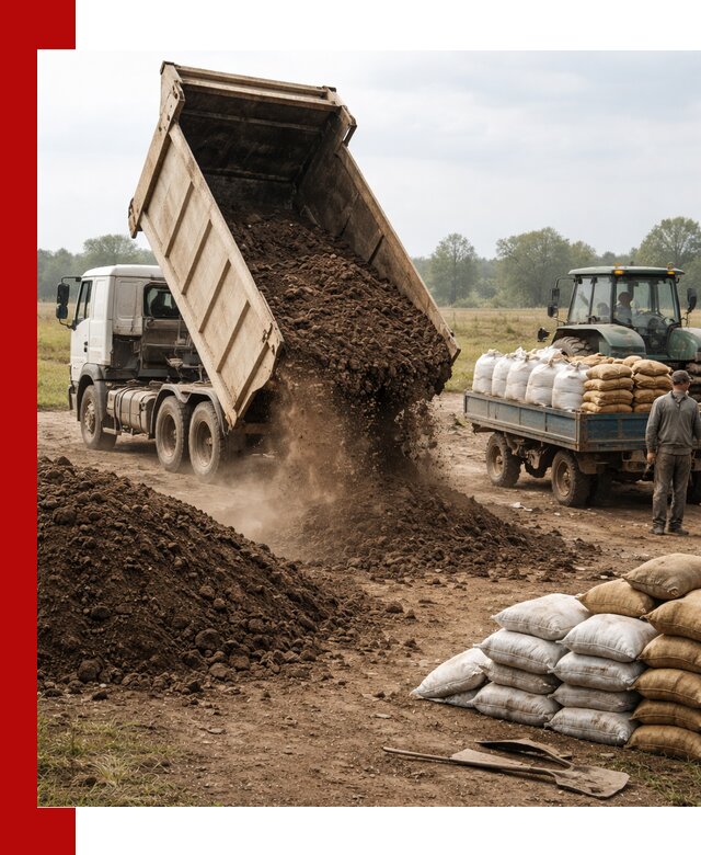 Доставка грунта и удобрений оптом в Волхове для сельхоз и строительства