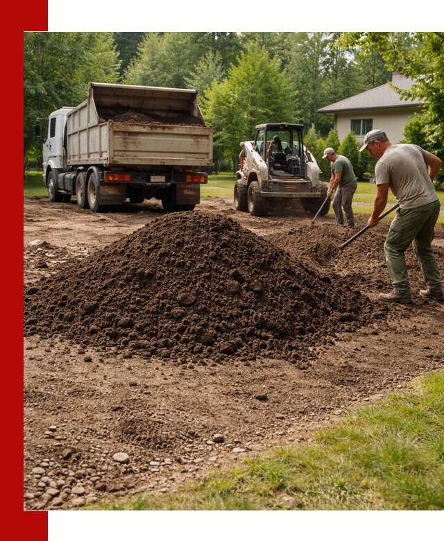 Доставка и укладка грунта для газона в Волхове
