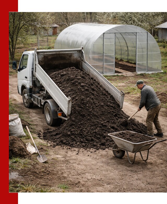 Чернозем для теплицы с доставкой в Волхове