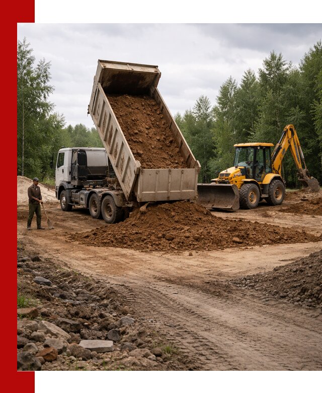 Доставка суглинка самосвалами в Волхове подсыпка и планировка