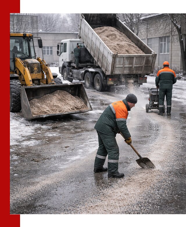 Реагент против гололеда с доставкой и нанесением в Волхове
