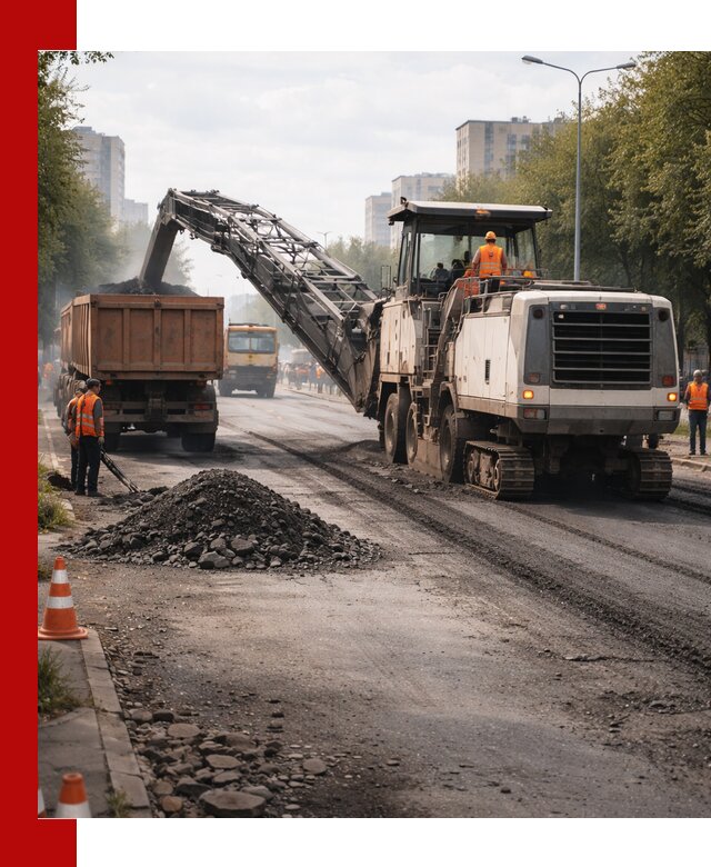 Фрезерованный асфальт в Волхове — удаление и вывоз старого покрытия