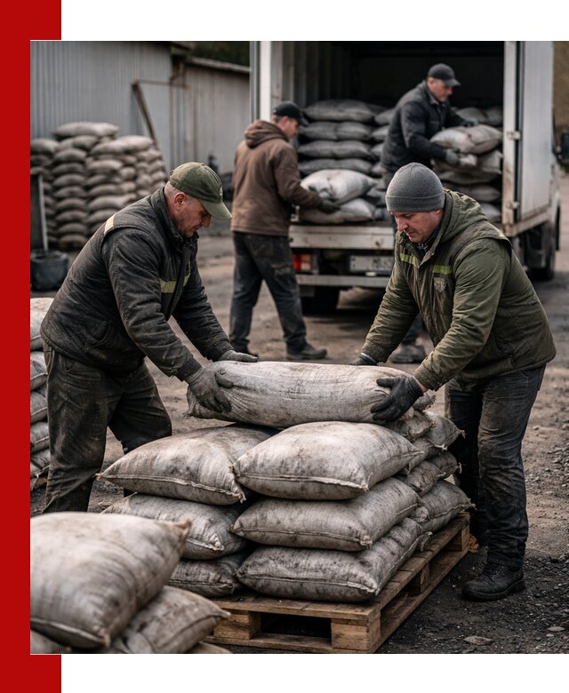 Доставка угля в мешках по выгодным ценам в Волхове