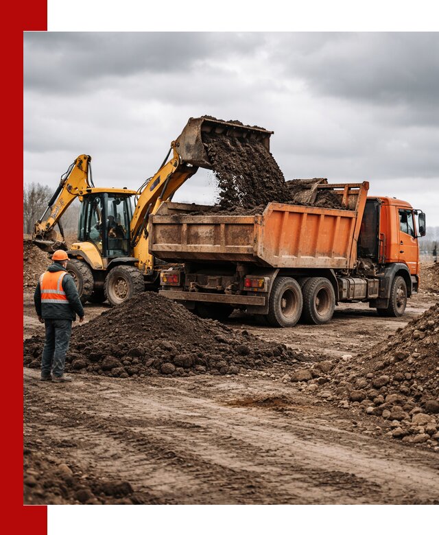 Вывоз грунта и строительного мусора в Волхове грузовыми самосвалами