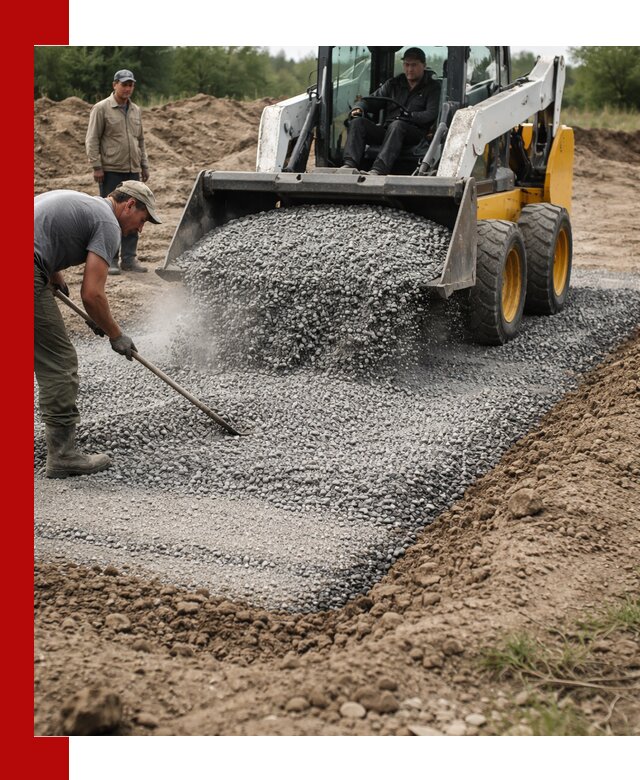 Устройство щебеночной подушки в Волхове для дорог и фундаментов